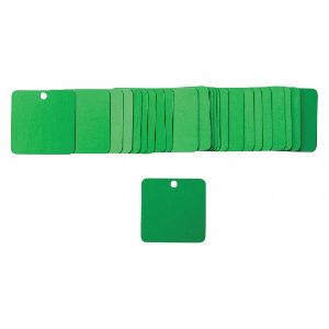 BRADY 87630 Black Tag 1-1/2 x 1-1/2 Zoll grünes Aluminiumquadrat - Packung mit 25 Stück | AA7HFY 15Y716