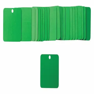 BRADY 87630 Black Tag 1-1/2 x 1-1/2 Inch Green Aluminium Square - Pack Of 25 | AA7HFY 15Y716