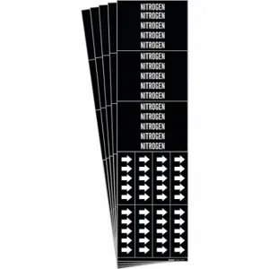 BRADY 87745-PK Pipe Marker, Nitrogen, Black, White, Fits 3/4 Inch and Smaller Pipe OD, 3 Pipe Markers | CU3DBH 781X34