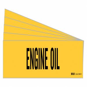 BRADY 8786-1HV-PK Pipe Marker, Legend: Engine Oil, 4 Inch x 24 Inch Size | CH6MWR 781XT4