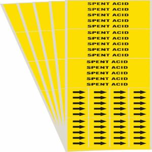 BRADY 8807-3C-PK Pipe Marker, Legend: Spent Acid, Iiar System Abbreviation Not Applicable | CH6MZB 781VM7
