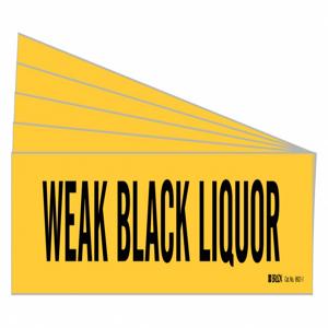 BRADY 8921-1-PK Rohrmarkierer, Legende: Weak Black Liquor, 2 1/4 Zoll x 14 Zoll Größe | CH6MZZ 781YL1