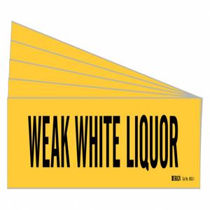 BRADY 8922-1-PK Rohrmarkierer, Legende: Weak White Liquor, Iiar-Systemabkürzung nicht anwendbar | CH6NAD 781Y64