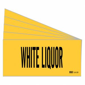 BRADY 8923-1-PK Pipe Marker, Legend: White Liquor, Iiar System Abbreviation Not Applicable | CH6NAH 781XX5
