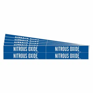 BRADY 90333-PK Pipe Marker, Nitrous Oxide, Blue, White, Fits 3/4 to 2 3/8 Inch Size Pipe OD | CU2DJG 781XP6