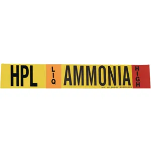 BRADY 90446 Ammonia Pipe Marker Hpl 8 Inch And Above | AF4KHJ 8ZC21