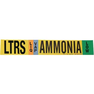 BRADY 90455 Ammonia Pipe Marker Ltrs 8 Inch And Above | AF3RCZ 8CF55