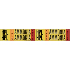 BRADY 90426 Ammonia Pipe Marker Hpl 1 To 2-1/2in | AF3TVB 8CWR7