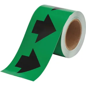 BRADY 91408 Arrow Tape Black/green 4 Inch Width | AC9HXR 3GTP1