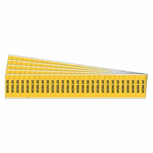 BRADY 91949-PK Pipe Marker, Natural Gas, Yellow, Black, Fits 3/4 Inch and Smaller Pipe OD | CU2DHT 781XN2