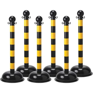 BRADY 92123 Post Warning 41 Inch H Black/yellow - Pack Of 6 | AD9JMC 4T632