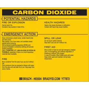 BRADY 93504 Chemical Label 3-3/4 Inch Height x 4-1/2 Inch Width Pk25 | AF7ANE 20TH63