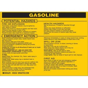 BRADY 93544 Chemical Label 3-3/4 Inch Height x 4-1/2 Inch Width Pk25 | AF7ANU 20TH76