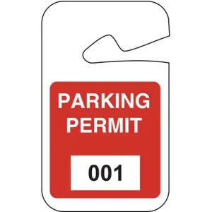 BRADY 95202 Parking Permits Rearview White/red - Pack Of 100 | AD2QYR 3TME9