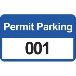 BRADY 95207 Parking Permits Bumper White/blue - Pack Of 100 | AD2QXJ 3TMA6