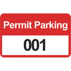 BRADY 95208 Parking Permits Bumper White/red - Pack Of 100 | AD2QXP 3TMC2