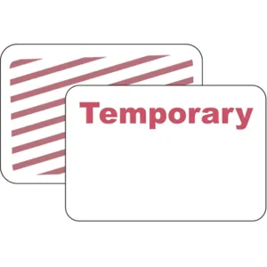 BRADY 95675 Temporary Badge 1 Week Red/white - Pack Of 500 | AD2QUD 3TLR8