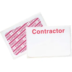 BRADY 95689 Contractor Badge 1 Day Red/white - Pack Of 500 | AD2QTZ 3TLR4