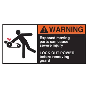 BRADY 96155 Warning Label 2-1/2 Inch Height x 5 Inch Width HP Poly. PK5 | AG9KGC 20TA23