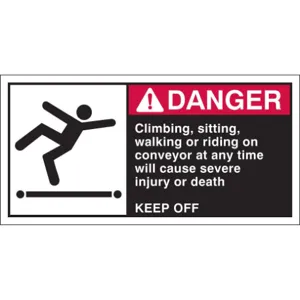 BRADY 96158 Warning Label 2-1/2 Inch Height x 5 Inch Width HP Poly. PK5 | AG9KGF 20TA26