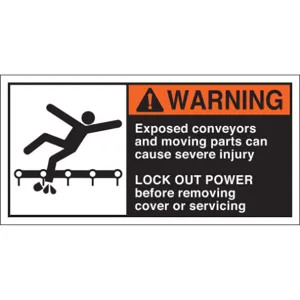 BRADY 96164 Warning Label 2-1/2 Inch Height x 5 Inch Width HP Poly. PK5 | AG9KGL 20TA31