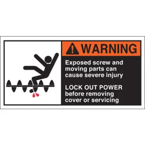 BRADY 96165 Warning Label 2-1/2 Inch Height x 5 Inch Width HP Poly. PK5 | AG9KGM 20TA32