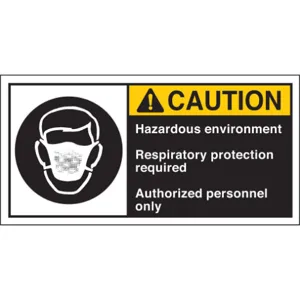 BRADY 96168 Warning Label 2-1/2 Inch Height x 5 Inch Width HP Poly. PK5 | AG9KGP 20TA34