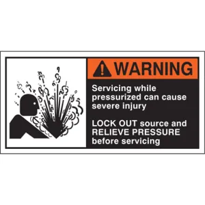 BRADY 96173 Warning Label 2-1/2 Inch Height x 5 Inch Width HP Poly. PK5 | AG9KGT 20TA37