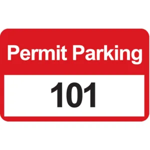 BRADY 96250 Parking Permits Bumper White/red - Pack Of 100 | AD2QXQ 3TMC3