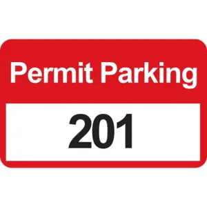 BRADY 96251 Parking Permits Bumper White/red - Pack Of 100 | AD2QXR 3TMC4