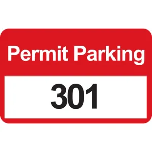 BRADY 96252 Parking Permits Bumper White/red - Pack Of 100 | AD2QXT 3TMC5