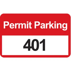 BRADY 96253 Parking Permits Bumper White/red - Pack Of 100 | AD2QXU 3TMC6