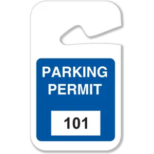 BRADY 96262 Parking Permits Rearview White/blue - Pack Of 100 | AD2QYG 3TMD9