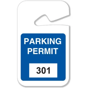 BRADY 96264 Parking Permits Rearview White/blue - Pack Of 100 | AD2QYJ 3TME2