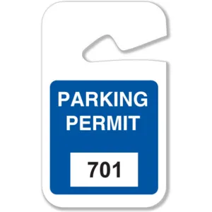 BRADY 96268 Parking Permits Rearview White/blue - Pack Of 100 | AD2QYN 3TME6