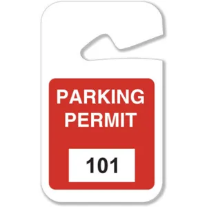 BRADY 96271 Parking Permits Rearview White/red - Pack Of 100 | AD2QYT 3TMF1