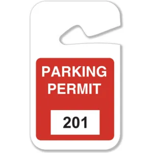 BRADY 96272 Parking Permits Rearview White/red - Pack Of 100 | AD2QYU 3TMF2