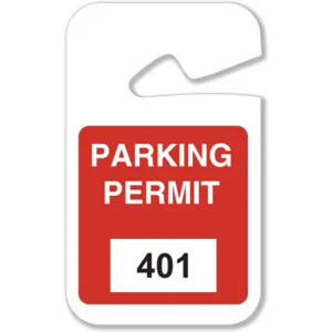 BRADY 96274 Parking Permits Rearview White/red - Pack Of 100 | AD2QYW 3TMF4