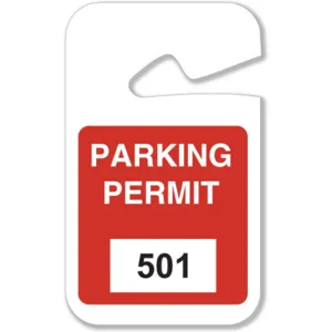 BRADY 96275 Parking Permits Rearview White/red - Pack Of 100 | AD2QYX 3TMF5