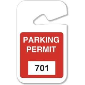 BRADY 96277 Parking Permits Rearview White/red - Pack Of 100 | AD2QYZ 3TMF7