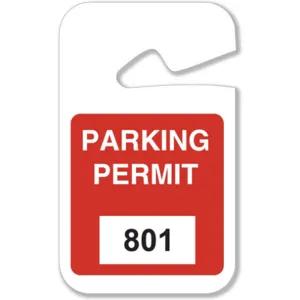 BRADY 96278 Parking Permits Rearview White/red - Pack Of 100 | AD2QZA 3TMF8