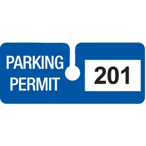 BRADY 96281 Parking Permits Rearview White/blue - Pack Of 100 | AD2QZE 3TMG3