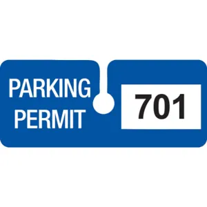 BRADY 96286 Parking Permits Rearview White/blue - Pack Of 100 | AD2QZK 3TMG8