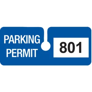 BRADY 96287 Parking Permits Rearview White/blue - Pack Of 100 | AD2QZL 3TMG9