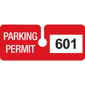 BRADY 96294 Parking Permits Rearview White/red - Pack Of 100 | AD2QZV 3TMH8