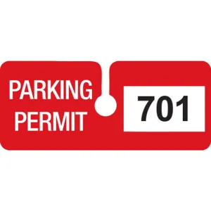 BRADY 96295 Parking Permits Rearview White/red - Pack Of 100 | AD2QZW 3TMH9