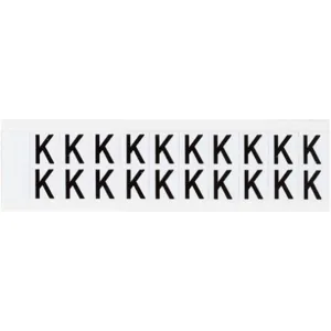 BRADY 9712-K Letter Label K 3/4 Inch Height x 21/32 Inch Width Vinyl | AH3JTP 32MG55