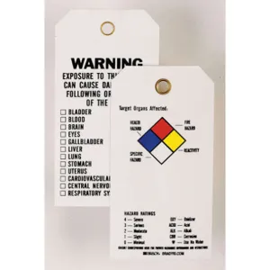 BRADY 99102 Tag Polyester Chemical Hazard - Pack Of 25 | AF4YFG 9PV43