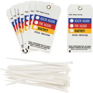 BRADY 99108 Tag Polyester Chemical Hazard - Pack Of 25 | AF4UDU 9K962