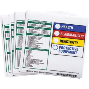 BRADY 99181 Hmig Label 6 Inch H 6 Inch Width - Pack Of 100 | AF4WBM 9MC80